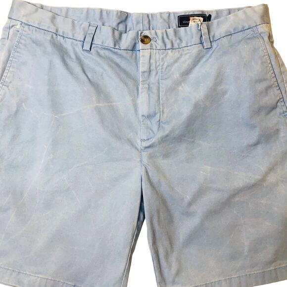 Vineyard Vines Light Blue White Marbling Flat Front Cotton Shorts Mens 40 - Picture 2 of 7
